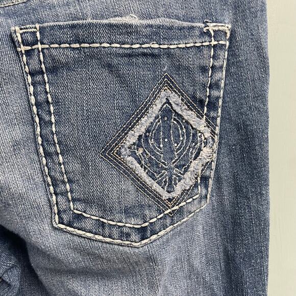 D9 Slick Womens Size 31 Bootcut Jeans Y2K Grunge Casual Classic Distressed Wash - Picture 4 of 7